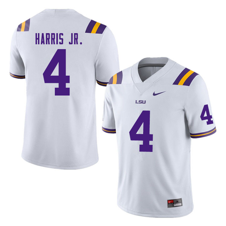 Men #4 Todd Harris Jr. LSU Tigers College Football Jerseys Sale-White